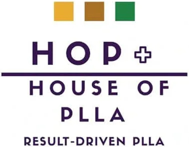 HOP + HOUSE OF PLLA logo with "Result-Driven PLLA" tagline